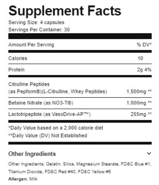 Ryse Supplements Project Blackout Pump Capsules 120 caps