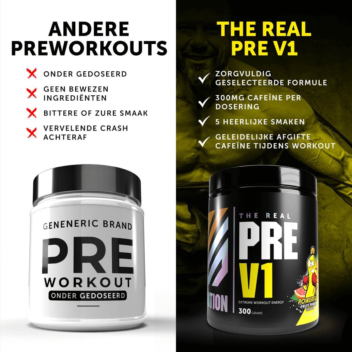 RS Nutrition The Real Pre V1 NEW verpakking voor intensieve trainingen